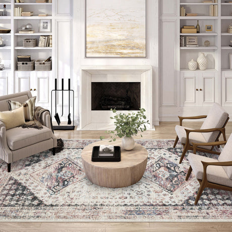 Dalyn Jericho JC9 Pearl Rug shown in a room