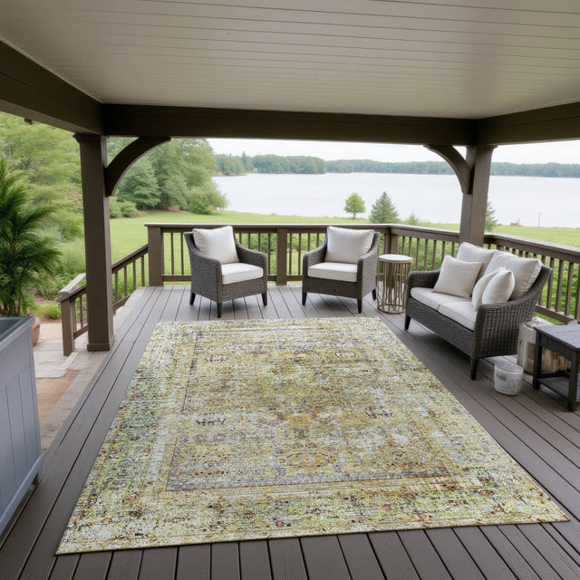 Dalyn Karaj KJ1 Aloe Rug outdoor lifestyle image
