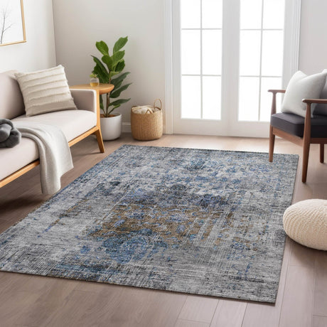Dalyn Karaj KJ2 Blue Rug shown in a room