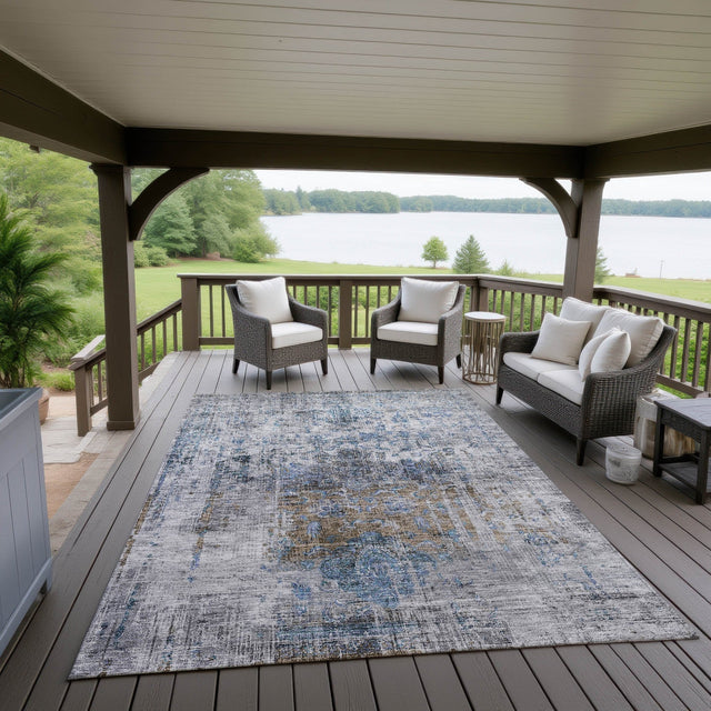 Dalyn Karaj KJ2 Blue Rug outdoor lifestyle image