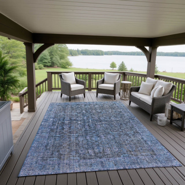 Dalyn Karaj KJ3 Blue Rug outdoor lifestyle image