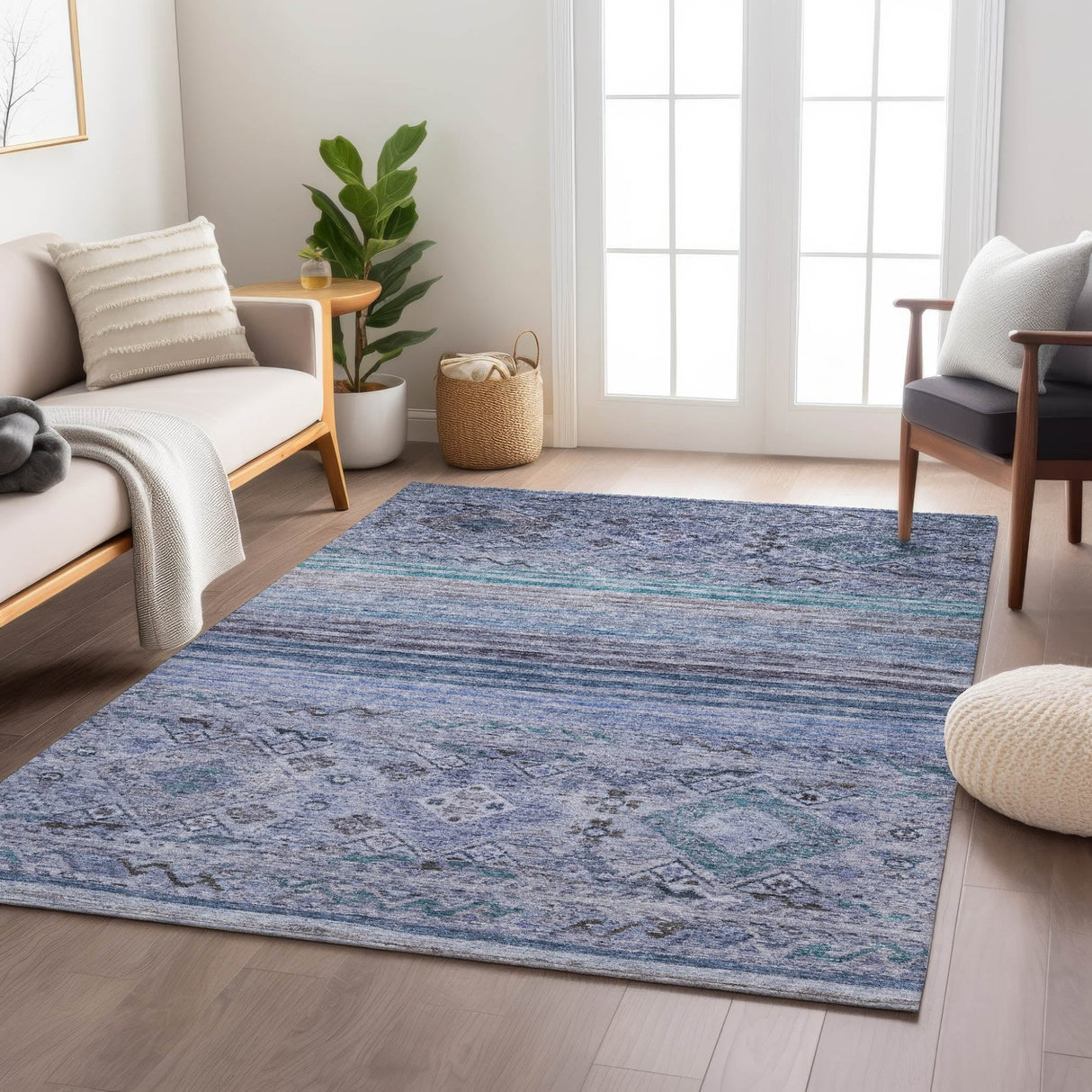 Dalyn Karaj KJ4 Blue Rug shown in a room