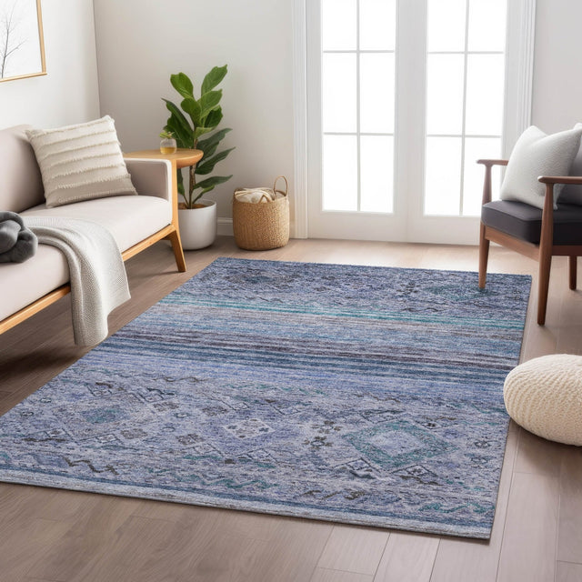 Dalyn Karaj KJ4 Blue Rug shown in a room