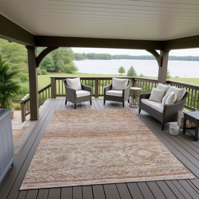 Dalyn Karaj KJ4 Copper Rug outdoor lifestyle image