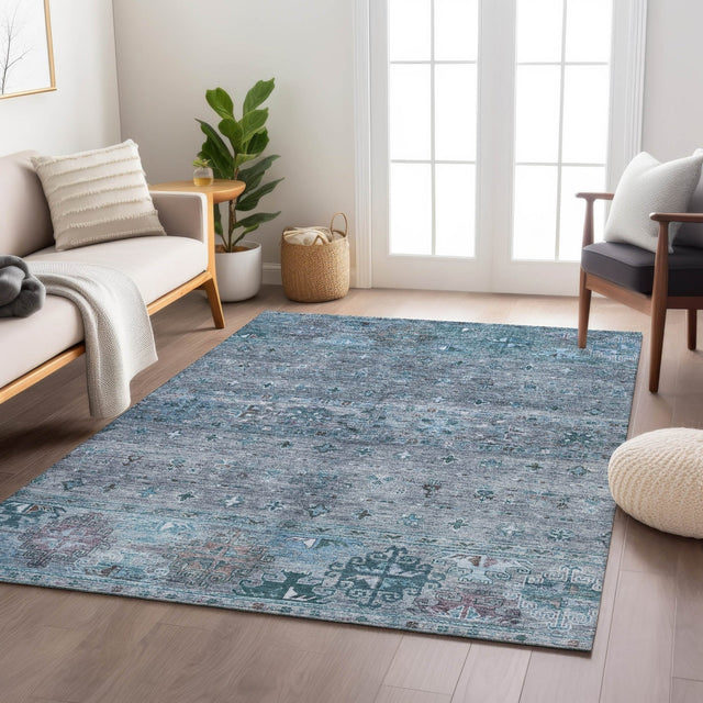 Dalyn Karaj KJ5 Blue Rug shown in a room