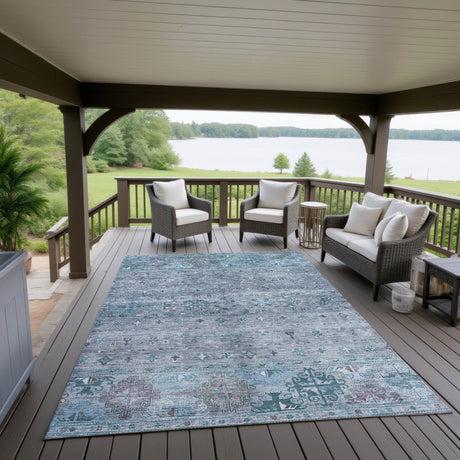 Dalyn Karaj KJ5 Blue Rug outdoor lifestyle image