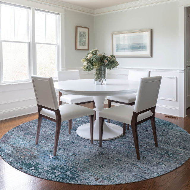 Dalyn Karaj KJ5 Blue Rug shown in a room