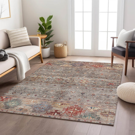 Dalyn Karaj KJ5 Gray Rug shown in a room