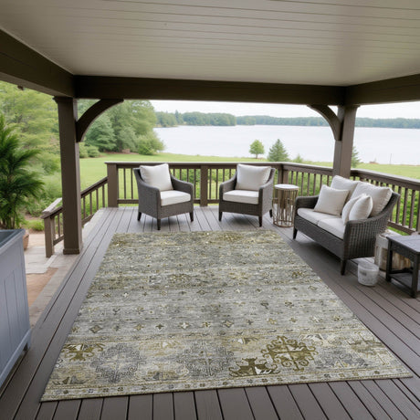 Dalyn Karaj KJ5 Pewter Rug outdoor lifestyle image