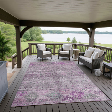 Dalyn Karaj KJ5 Purple Rug outdoor lifestyle image