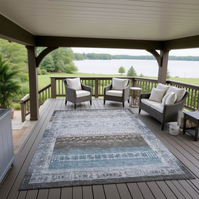Dalyn Karaj KJ7 Blue Rug outdoor lifestyle image