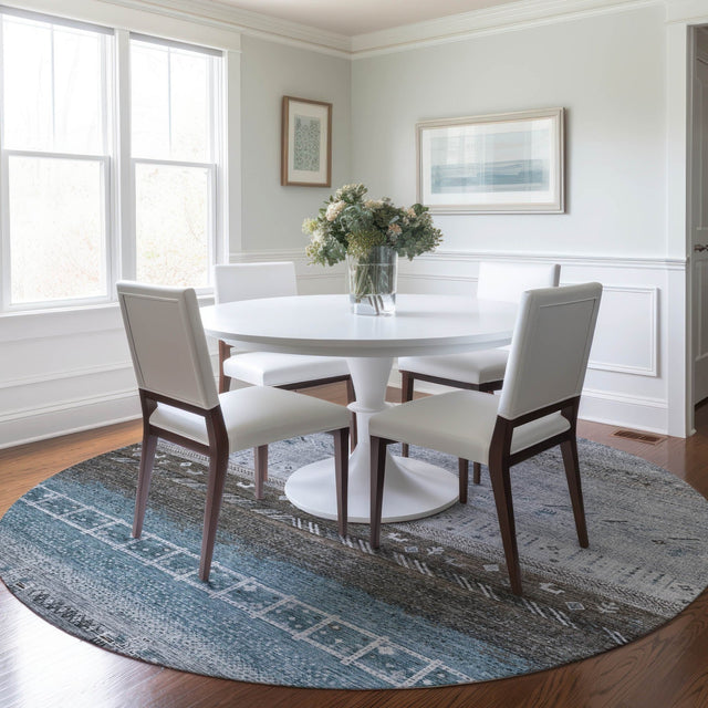 Dalyn Karaj KJ7 Blue Rug shown in a room