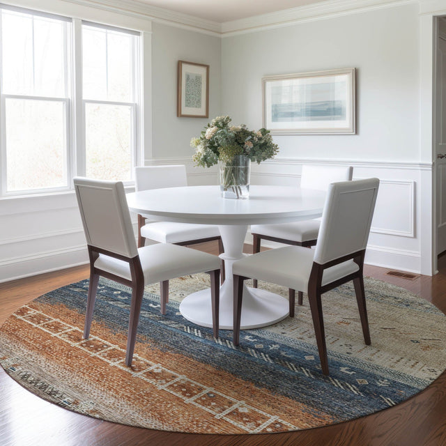 Dalyn Karaj KJ7 Brown Rug shown in a room