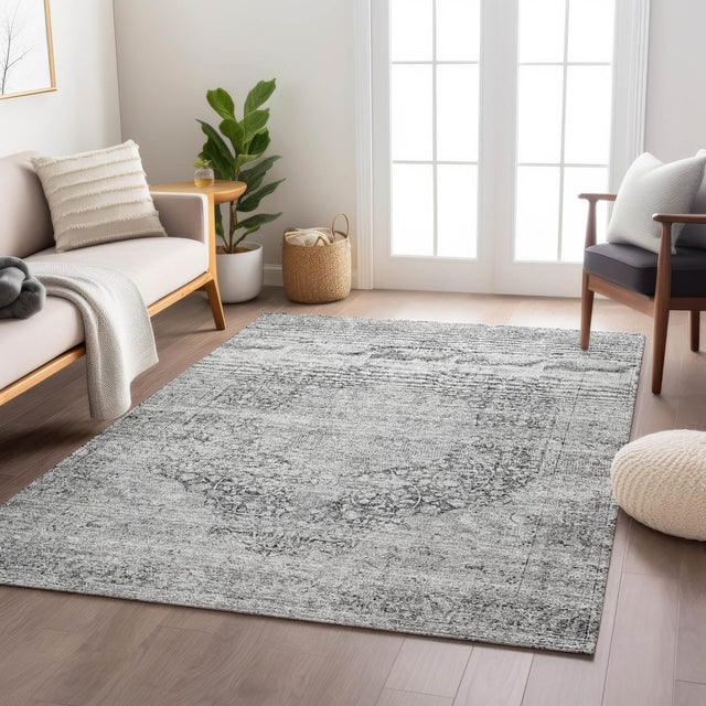 Dalyn Karaj KJ8 Gray Rug shown in a room