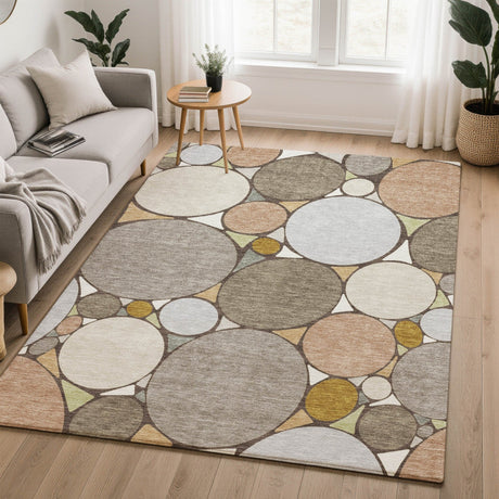 Dalyn Kenner KN1 Taupe Rug shown in a room