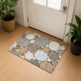 Dalyn Kenner KN1 Taupe Rug shown in a room