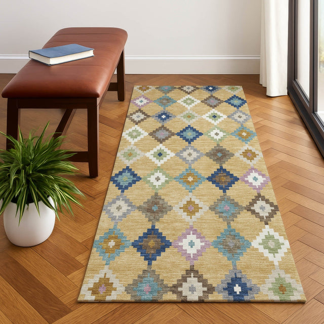 Dalyn Kenner KN10 Gold Rug shown in a room