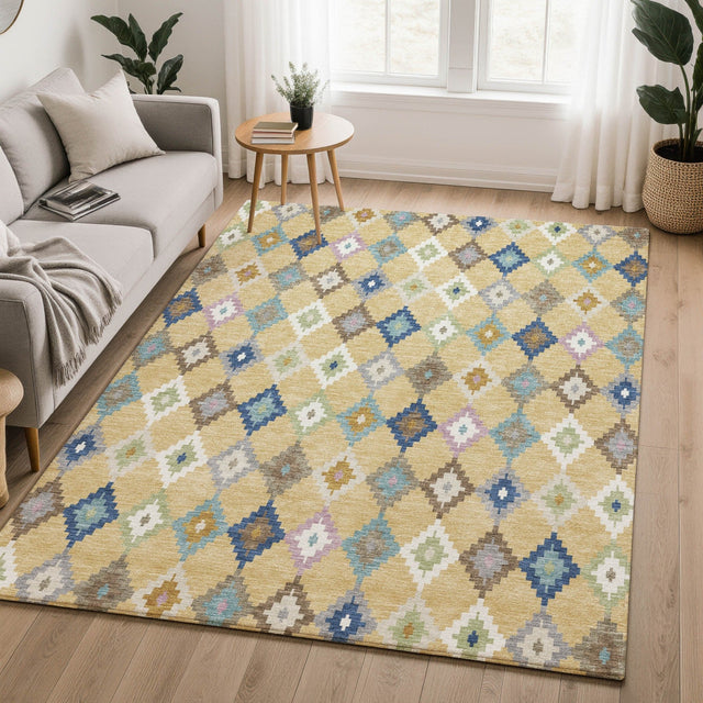 Dalyn Kenner KN10 Gold Rug shown in a room