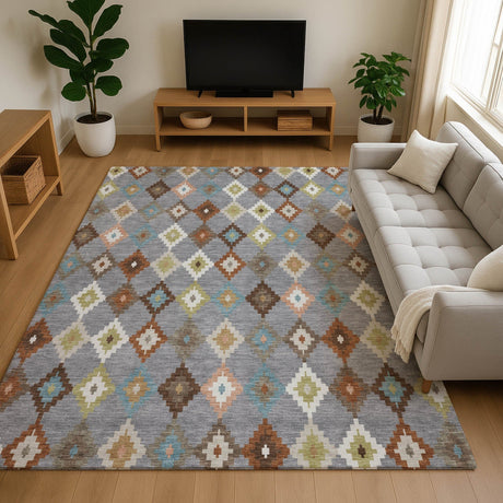 Dalyn Kenner KN10 Gray Rug shown in a room
