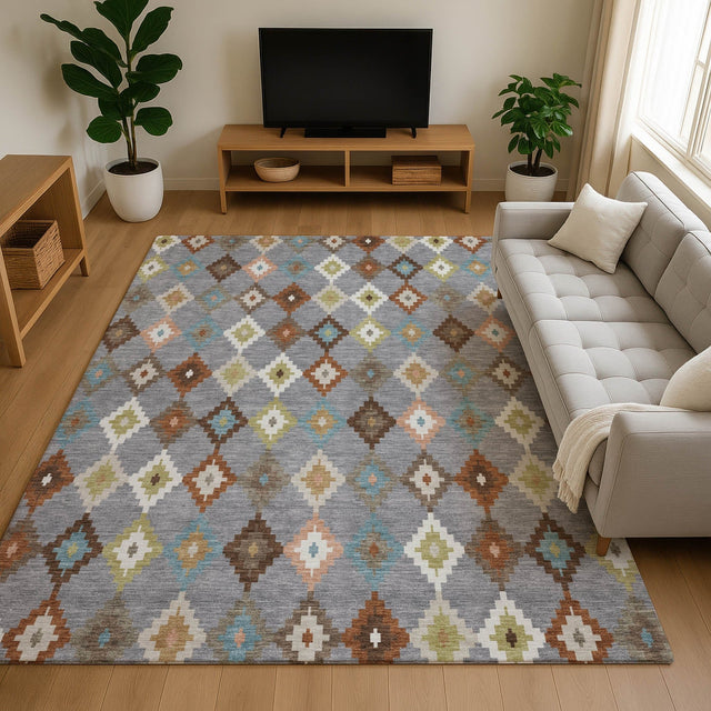 Dalyn Kenner KN10 Gray Rug shown in a room