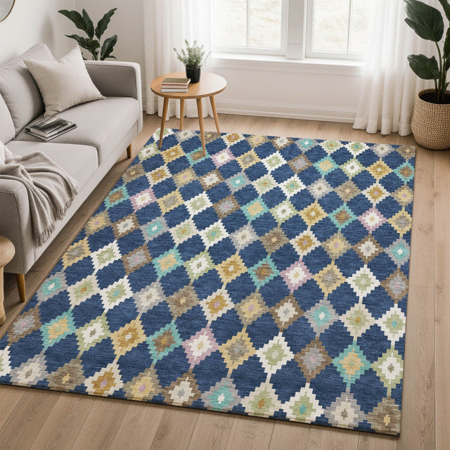 Dalyn Kenner KN10 Navy Rug shown in a room
