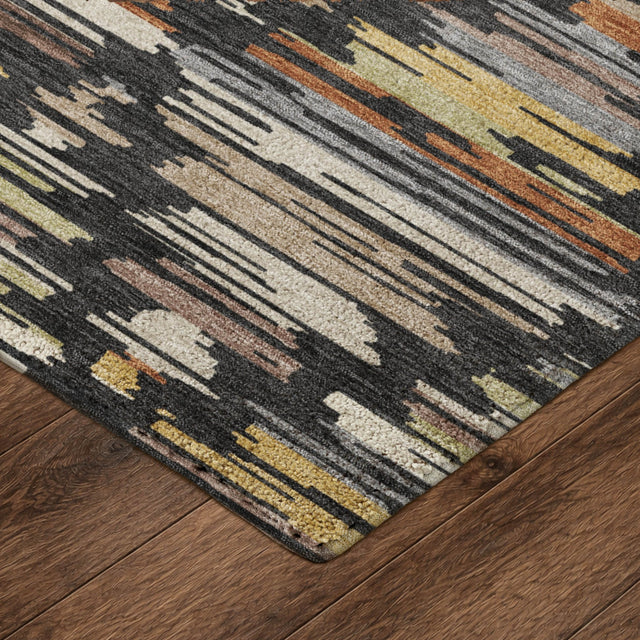 Dalyn Kenner KN2 Black Rug corner detail