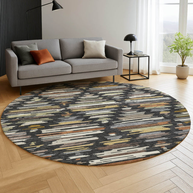 Dalyn Kenner KN2 Black Rug shown in a room