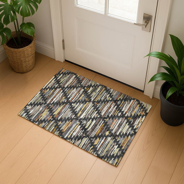 Dalyn Kenner KN2 Black Rug shown in a room