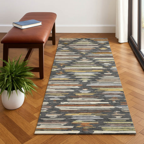 Dalyn Kenner KN2 Charcoal Rug shown in a room