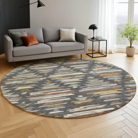 Dalyn Kenner KN2 Charcoal Rug shown in a room