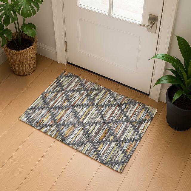 Dalyn Kenner KN2 Charcoal Rug shown in a room