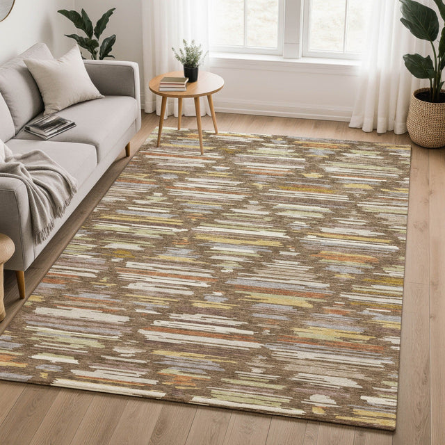 Dalyn Kenner KN2 Chocolate Rug shown in a room