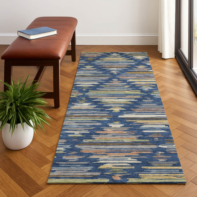 Dalyn Kenner KN2 Navy Rug shown in a room