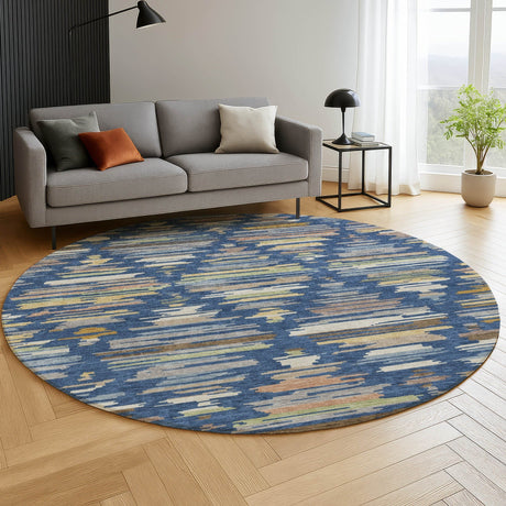 Dalyn Kenner KN2 Navy Rug shown in a room