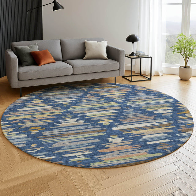 Dalyn Kenner KN2 Navy Rug shown in a room
