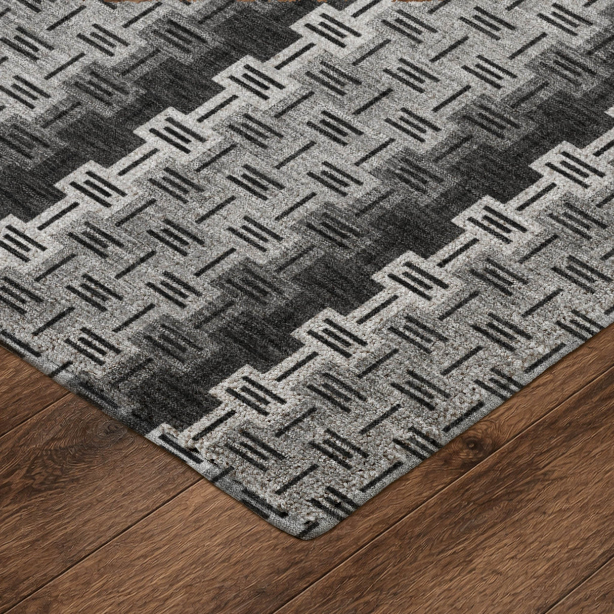 Dalyn Kenner KN3 Black Rug corner detail