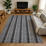 Dalyn Kenner KN3 Black Rug shown in a room