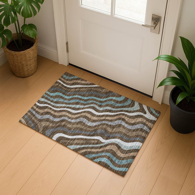Dalyn Kenner KN4 Chocolate Rug shown in a room