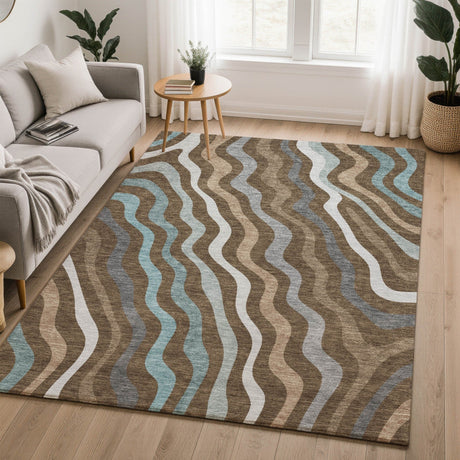 Dalyn Kenner KN4 Chocolate Rug shown in a room