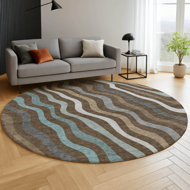 Dalyn Kenner KN4 Chocolate Rug shown in a room