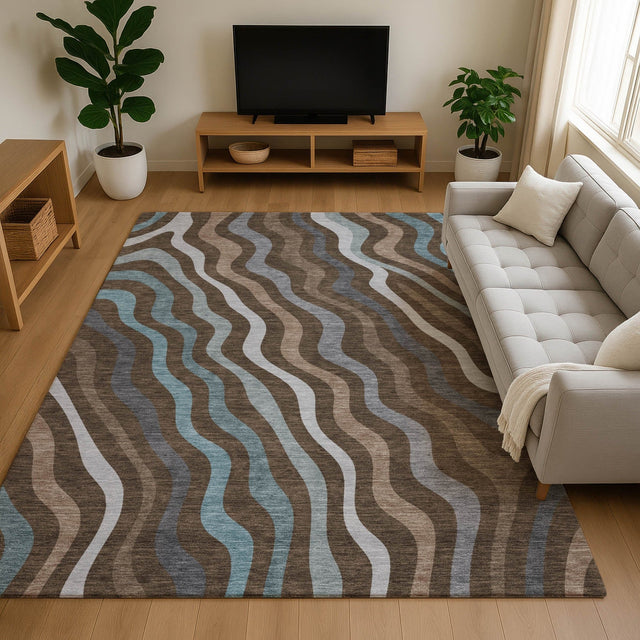 Dalyn Kenner KN4 Chocolate Rug shown in a room
