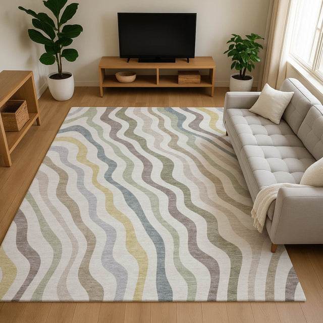 Dalyn Kenner KN4 Ivory Rug shown in a room