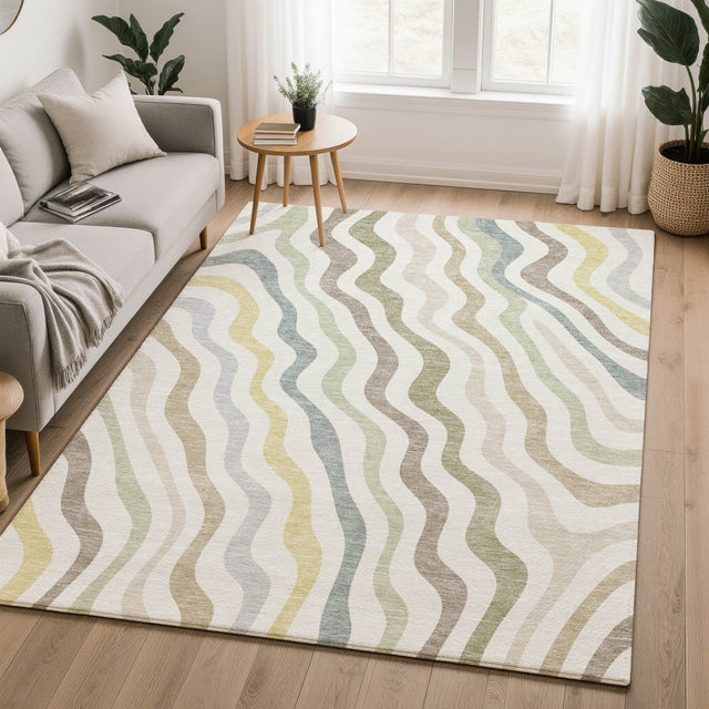 Dalyn Kenner KN4 Ivory Rug shown in a room