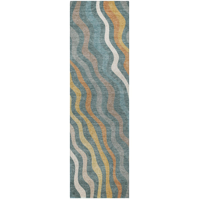 Dalyn Kenner KN4 Teal Rug runner rug