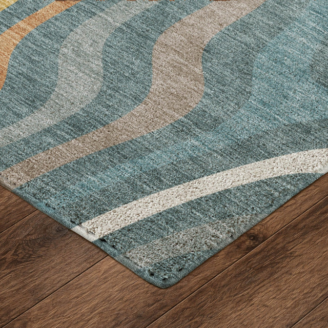 Dalyn Kenner KN4 Teal Rug corner detail