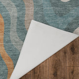Dalyn Kenner KN4 Teal Rug backing detail