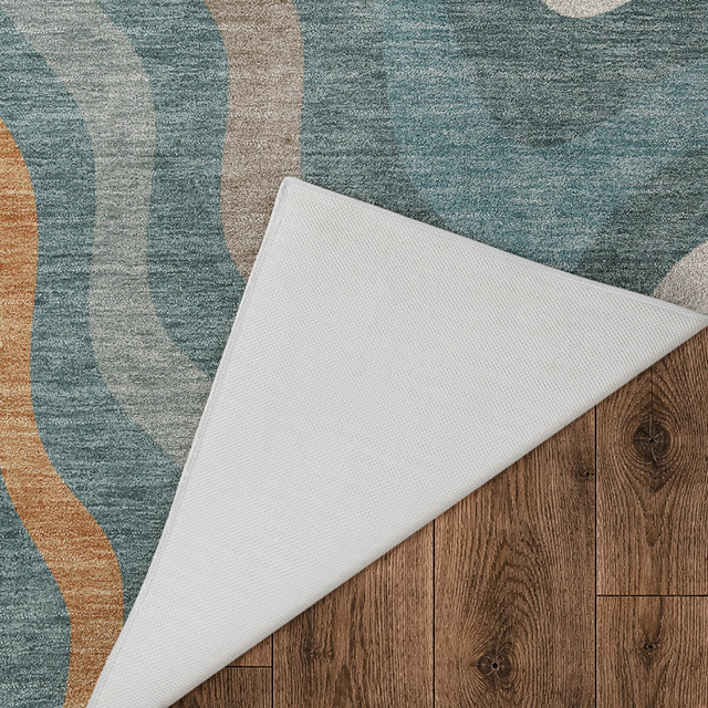 Dalyn Kenner KN4 Teal Rug backing detail