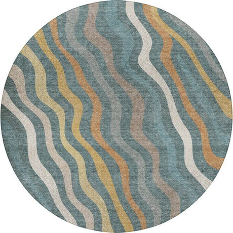Dalyn Kenner KN4 Teal Rug round rug