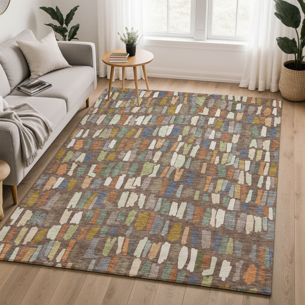 Dalyn Kenner KN5 Chocolate Rug shown in a room