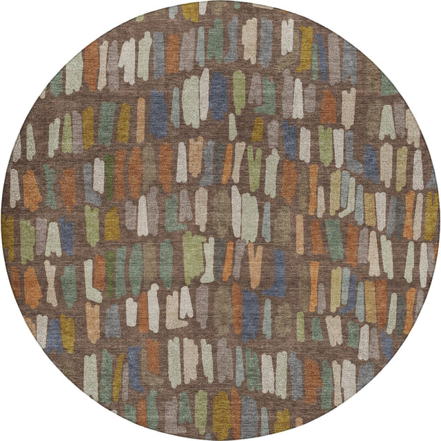Dalyn Kenner KN5 Chocolate Rug round rug